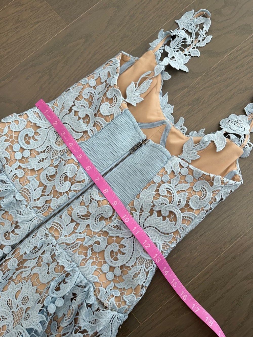 Alice + Olivia Powder Blue Lace Midi Dress - Picture 8 of 11